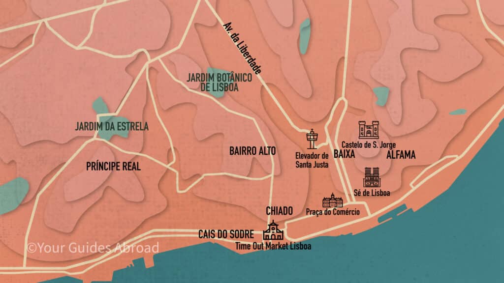 Historical district map of Lisbon