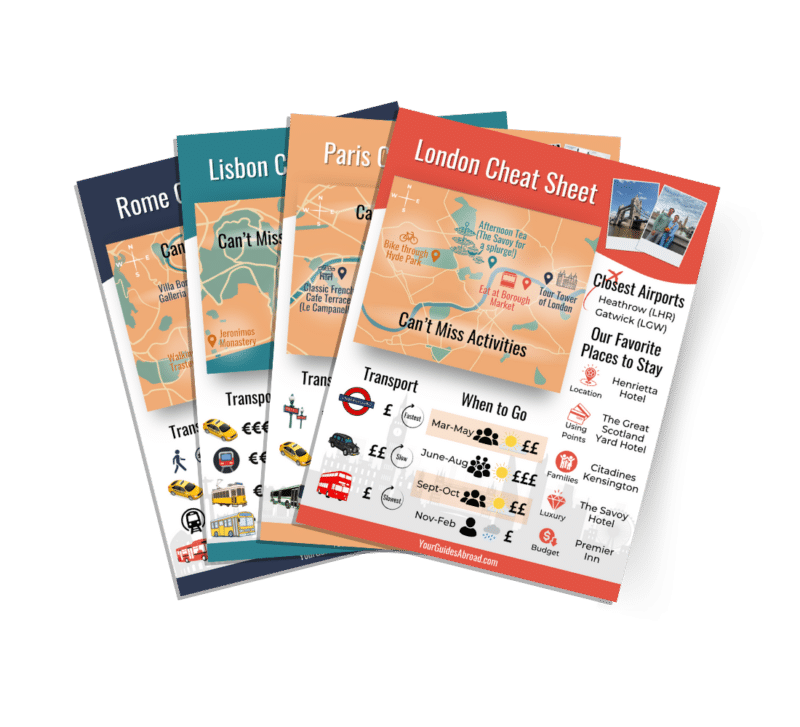 Cheat Sheets for London, Paris, Lisbon, and Rome
