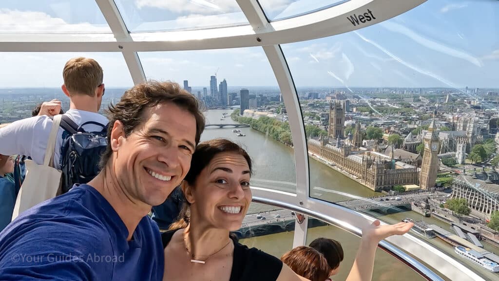Erica and Jordan of Your Guides Abroad on the London Eye